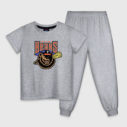 Пижама хлопковая детская Yakima Bears - baseball team, цвет: меланж
