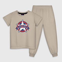 Пижама хлопковая детская Texas Rangers -baseball team, цвет: миндальный