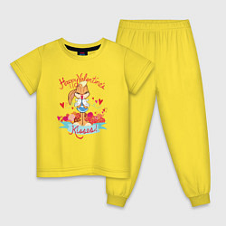Пижама хлопковая детская Lola Bunny Kisses, цвет: желтый