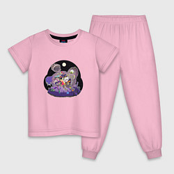 Пижама хлопковая детская Приключения в Террарии цвета светло-розовый — фото 1