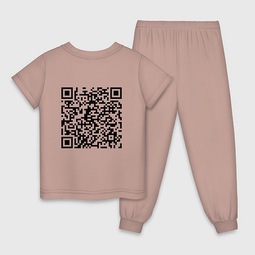 Детская пижама QR-код Скала Джонсон / Пыльно-розовый – фото 2