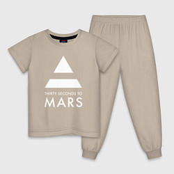 Пижама хлопковая детская 30 Seconds to Mars: 30 секунд, цвет: миндальный