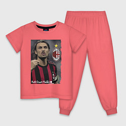 Пижама хлопковая детская Paolo Cesare Maldini - Milan, captain, цвет: коралловый