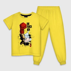 Пижама хлопковая детская Saitama One Punch, цвет: желтый