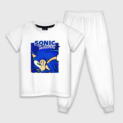 Пижама хлопковая детская Sonic Adventure Sonic, цвет: белый