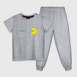Пижама хлопковая детская Pac - man Для пары, цвет: меланж