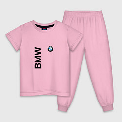 Пижама хлопковая детская BMW ато супер, цвет: светло-розовый