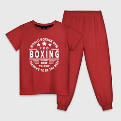 Пижама хлопковая детская PRO BOXING, цвет: красный