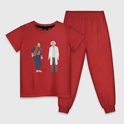 Пижама хлопковая детская Назад в будущее делориан 2022, цвет: красный