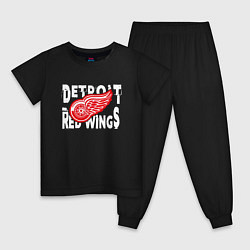Пижама хлопковая детская Детройт Ред Уингз Detroit Red Wings, цвет: черный