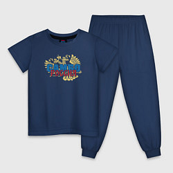 Пижама хлопковая детская Самбо РОССИЯ, цвет: тёмно-синий