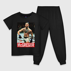 Пижама хлопковая детская Конор МакГрегор McGregor, цвет: черный