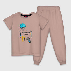 Пижама хлопковая детская Снаряжение для альпинизма, цвет: пыльно-розовый