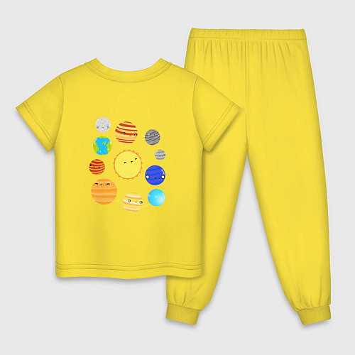 Детская пижама Кот в космосе 2022 две стороны / Желтый – фото 2