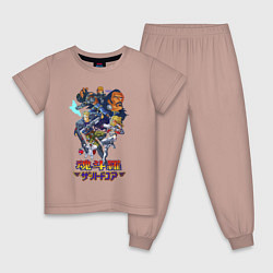Пижама хлопковая детская Hard corps, цвет: пыльно-розовый