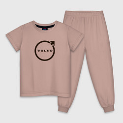 Пижама хлопковая детская Автомобильная марка Volvo, цвет: пыльно-розовый