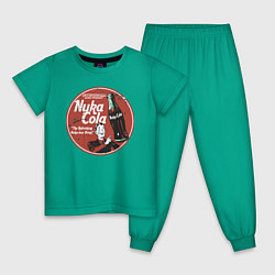 Пижама хлопковая детская Nuka Cola Ice Cold Retro, цвет: зеленый