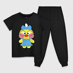 Пижама хлопковая детская Милая лалафанфан, цвет: черный