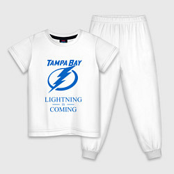 Пижама хлопковая детская Tampa Bay Lightning is coming, Тампа Бэй Лайтнинг, цвет: белый