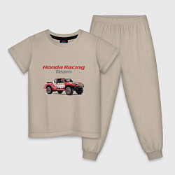 Пижама хлопковая детская Honda racing team, цвет: миндальный