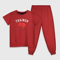 Пижама хлопковая детская Тренер по боксу, цвет: красный
