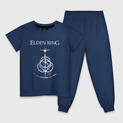 Пижама хлопковая детская Elden ring лого, цвет: тёмно-синий