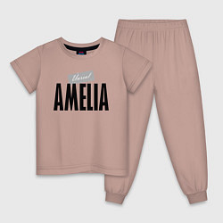 Пижама хлопковая детская Unreal Amelia, цвет: пыльно-розовый