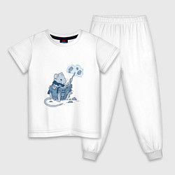 Пижама хлопковая детская Обучение маленького мага, цвет: белый