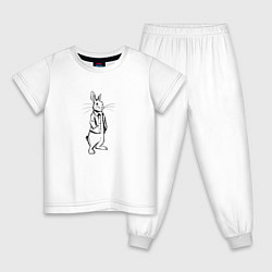 Пижама хлопковая детская Rabbit Piter, цвет: белый