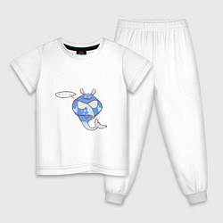 Пижама хлопковая детская Задумчивый скат, цвет: белый