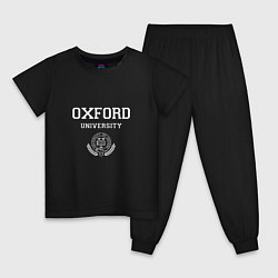Пижама хлопковая детская University of Oxford - Великобритания, цвет: черный