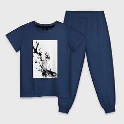 Пижама хлопковая детская Опасный Аста, цвет: тёмно-синий