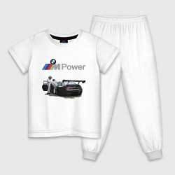 Пижама хлопковая детская BMW Motorsport M Power Racing Team, цвет: белый
