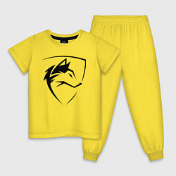 Пижама хлопковая детская Wolf Emblem Jaw, цвет: желтый