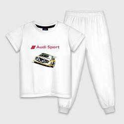 Пижама хлопковая детская Audi Racing team Power цвета белый — фото 1