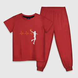 Пижама хлопковая детская Pulse - Basketball, цвет: красный