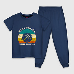 Пижама хлопковая детская Basket Champion, цвет: тёмно-синий