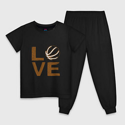 Пижама хлопковая детская Basket - Love, цвет: черный