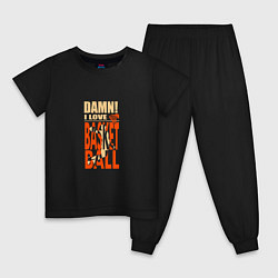 Пижама хлопковая детская Damn - Basketball, цвет: черный