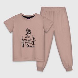 Пижама хлопковая детская Kobe - LA Lakers, цвет: пыльно-розовый