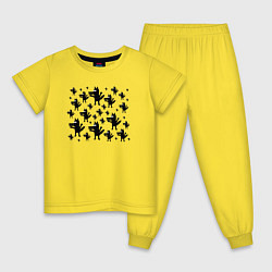 Пижама хлопковая детская Много Волков, цвет: желтый