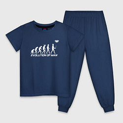 Пижама хлопковая детская Эволюция дроновода, цвет: тёмно-синий