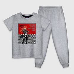 Пижама хлопковая детская Совы Genshin Impact x Twin Peaks кроссовер, цвет: меланж
