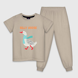 Пижама хлопковая детская Silly Goose, цвет: миндальный