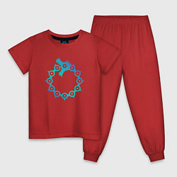 Пижама хлопковая детская 7 СМЕРТНЫХ ГРЕХОВ СИМВОЛ ДРАКОН, цвет: красный
