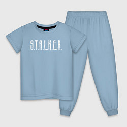 Пижама хлопковая детская S T A L K E R - Logo, цвет: мягкое небо