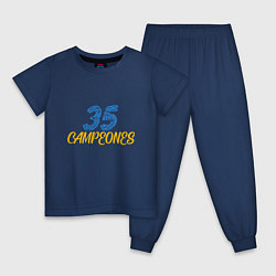Пижама хлопковая детская 35 Champions, цвет: тёмно-синий