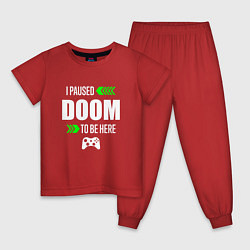 Пижама хлопковая детская Doom I Paused, цвет: красный