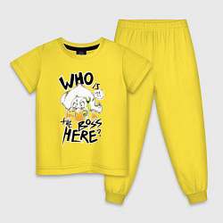 Пижама хлопковая детская Утка босс, цвет: желтый