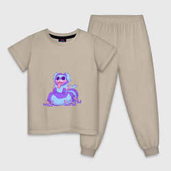 Пижама хлопковая детская PJ Pug-a-PillarPoppyPlaytime2, цвет: миндальный